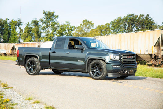 2 Inch Lowering Kit | 4 Inch Rear Lowering | Alum/Stamped Knuckle | Chevrolet Silverado/GMC Sierra 1500 | 2014-2018 | Rough Country | 71630