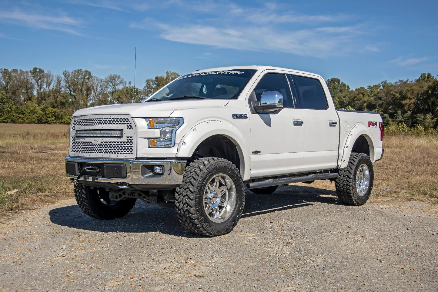 Oval Nerf Step | Crew Cab | Black | Ford F-150 2WD/4WD | 2015-2021 | Rough Country | 21005