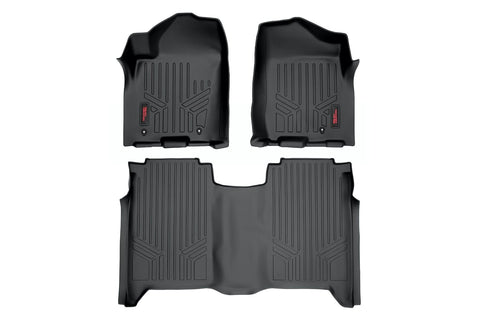 Floor Mats | FR & RR | Crew Cab | Nissan Titan 2WD/4WD | 2004-2015 | Rough Country | M-81602