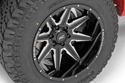 Rough Country 91M Series Wheel | One-Piece | Gloss Black | 20x12 | 6-5.5 | -44mm | 2019-2022 |  91201212M