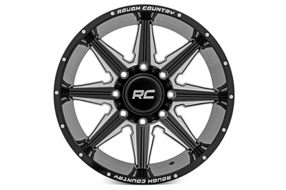 Rough Country 91M Series Wheel | One-Piece | Gloss Black | 20x12 | 8x6.5 | -44mm | 2001-2010 |  91201210M