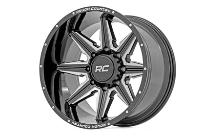 Rough Country 91M Series Wheel | One-Piece | Gloss Black | 20x12 | 8x6.5 | -44mm | 2001-2010 |  91201210M