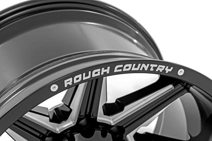 Rough Country 91M Series Wheel | One-Piece | Gloss Black | 20x12 | 8x180 | -44mm | 2011-2019 |  91201206M