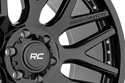 Rough Country 95 Series Wheel | One-Piece | Gloss Black | 22x10 | 6x5.5 | -25mm | 2002-2006 |  95221012