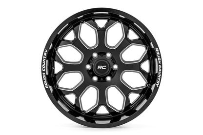 Rough Country 96 Series Wheel | One-Piece | Gloss Black | 20x10 | 8x6.5 | -19mm | 1988-2000 |  96201010