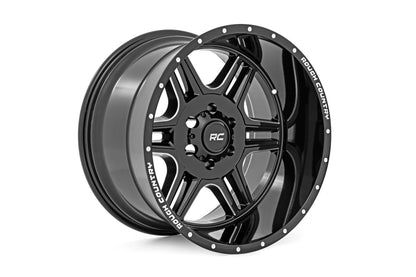 Rough Country 92 Series Wheel | Machined One-Piece | Gloss Black | 20x12 | 8x6.5 | -44mm | 2001-2010 |  92201210