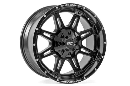 Rough Country 94 Series Wheel | One-Piece | Matte Black | 20x10 | 8x6.5 | -18mm | 1988-2000 |  94201010