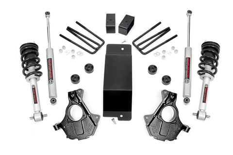 3.5 Inch Lift Kit | w/ Knuckles & N2 Struts | GMC Sierra/ Chevrolet Silverado 1500 4WD | 2014-2018 | Rough Country | 12132