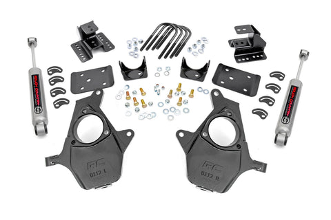 2 Inch Lowering Kit | 4 Inch Rear Lowering | Alum/Stamped Knuckle | Chevrolet Silverado/GMC Sierra 1500 | 2014-2018