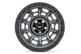 Rough Country 85 Series Wheel | Simulated Beadlock | Gunmetal Gray/Black | 17x9 | 6x5.5 | -12mm | 2002-2006