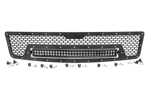Mesh Grille | 30" Dual Row LED | Black | White DRL | Chevy Silverado 1500 | 2007-2013