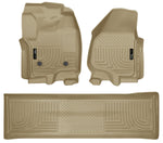 HUSKY TAN FRONT & 2ND SEAT FLOOR LINERS 2012-2013 F-250 SD, 2012-2013 F-350 SD, 