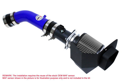 HPS Blue shortram air intake kit with heat shield fits 2003-2006 Nissan 350Z 3.5L V6 . Dyno proven performance gains - increase horsepower +10 Whp , torque +9.8 Ft/lbs and improve throttle response. Bolt-on easy installation, no modification. NOT CARB Compliant.