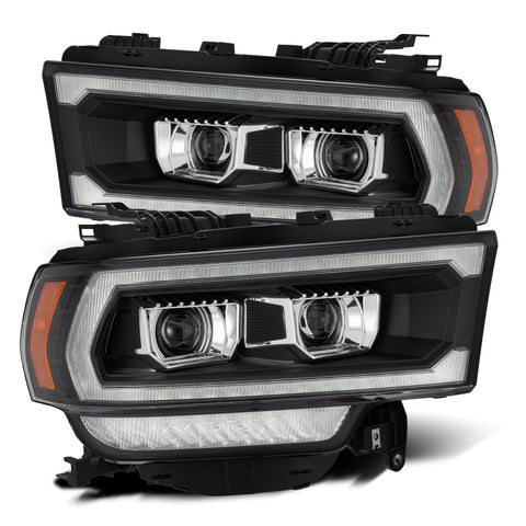 2019- 2021 Dodge Ram Projector Headlights Plank Style Design Black w/ Activation Light. Alpha Rex 880547