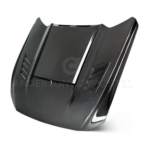 2015-2017 Ford Mustang RAM AIR Hood Fiberglass Anderson Composites AC-HD15FDMU-AB-DS