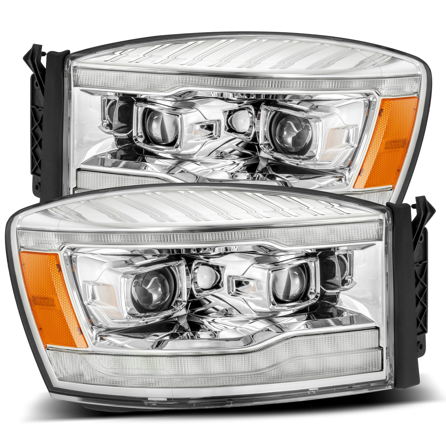 2006-2008 Dodge Ram LUXX-Series LED Projector Headlights Chrome Alpha-Rex  880534