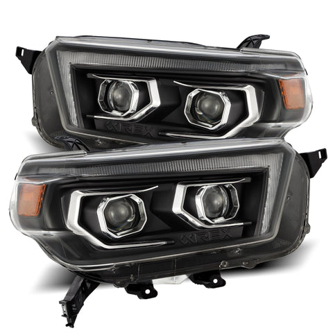 2010- 2013 Toyota 4Runner Projector Headlights Plank Style Design Black w/ Sequential Signal, w/DRL. Alpha Rex 880755