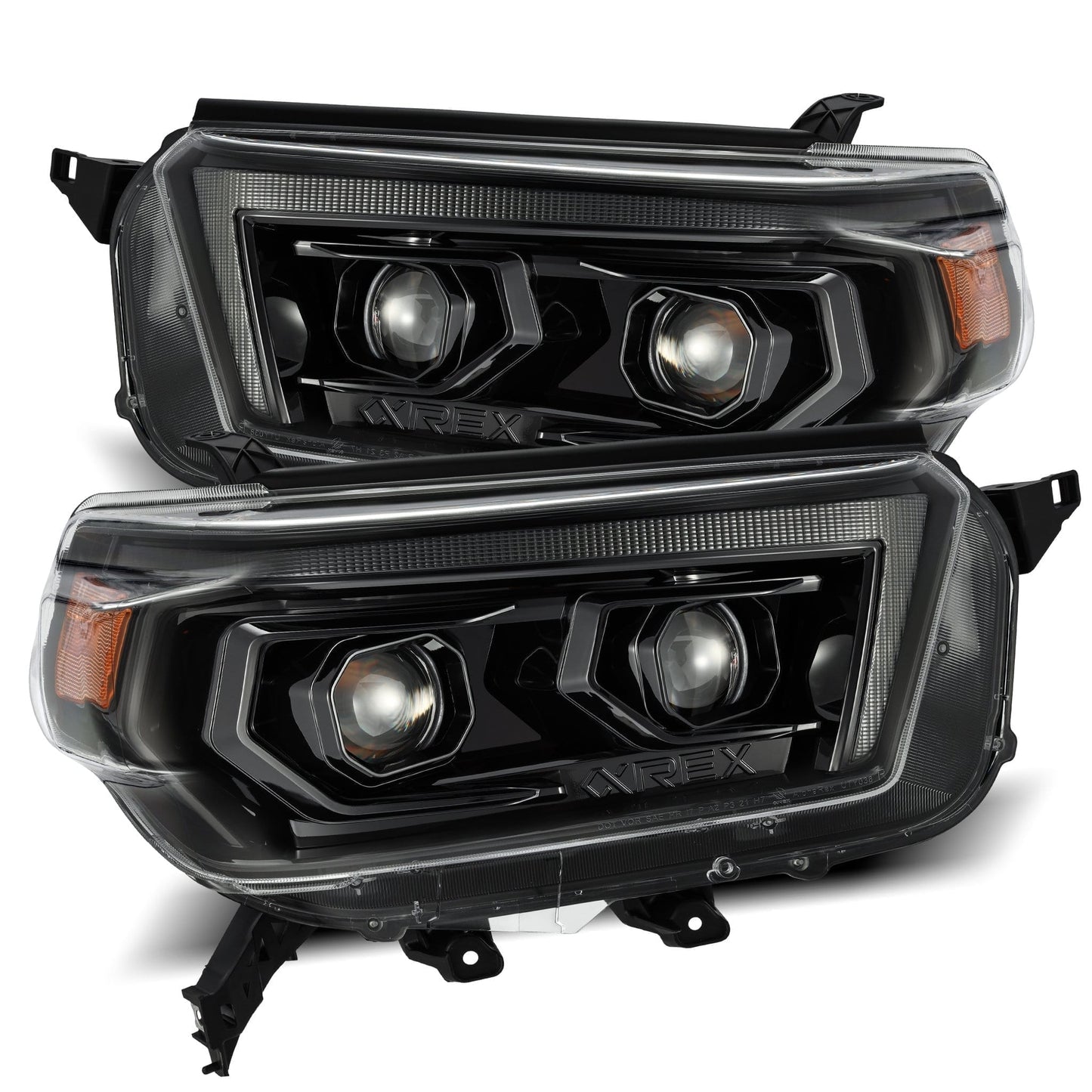 2010- 2013 Toyota 4Runner Projector Headlights Plank Style Design Alpha Black w/ Sequential Signal, w/DRL. Alpha Rex 880754