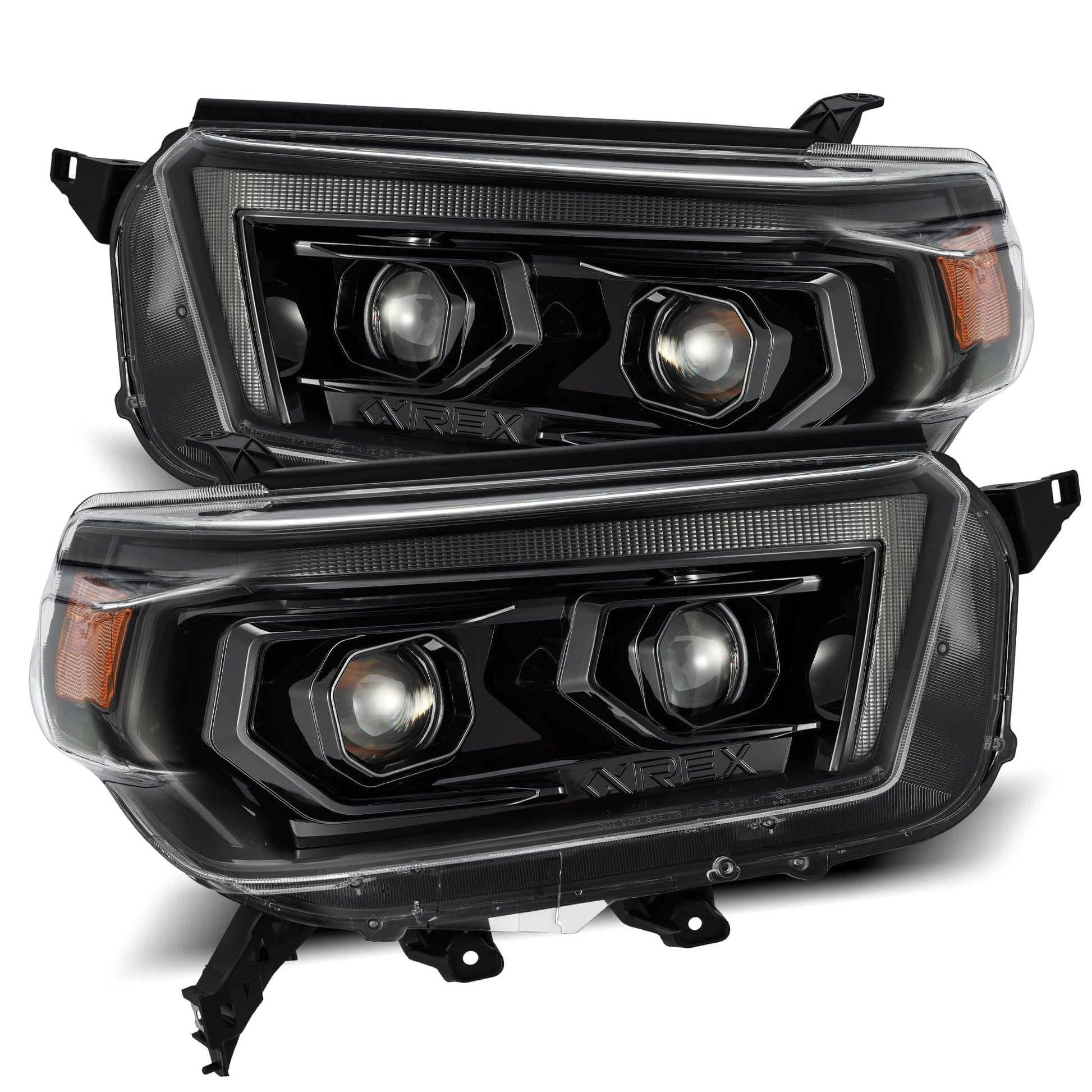 2010- 2013 Toyota 4Runner Projector Headlights Plank Style Design Alpha Black w/ Sequential Signal, w/DRL. Alpha Rex 880754