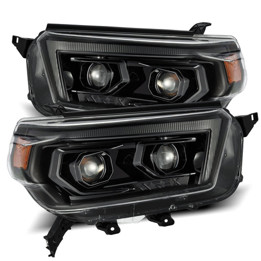 2010- 2013 Toyota 4Runner Projector Headlights Plank Style Design Alpha Black w/ Sequential Signal, w/DRL. Alpha Rex 880754