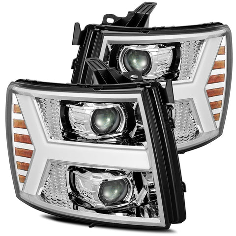 2007-2013 Chevrolet Silverado LUXX-Series LED Projector Headlights Chrome Alpha-Rex  880222