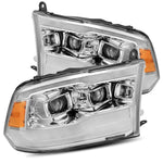 2009- 2018 Dodge Ram Projector Headlights Plank Style Design Chrome w/ Sequential Signal, Top/Bottom DRL. Alpha Rex 880598