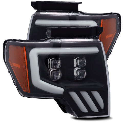 2009-2014 Ford F20150 NOVA-Series LED Projector Headlights Black Alpha-Rex  880192