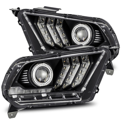 2010-2012 Ford Mustang LUXX-Series LED Projector Headlights Black  Alpha-Rex   880115