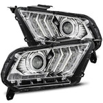 2010- 2012 Ford Mustang Projector Headlights Plank Style Design Chrome w/ Top/Bottom DRL. Alpha Rex 880111