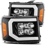 2007-2013 GMC Sierra NOVA-Series LED Projector Headlights Black Alpha-Rex  880609
