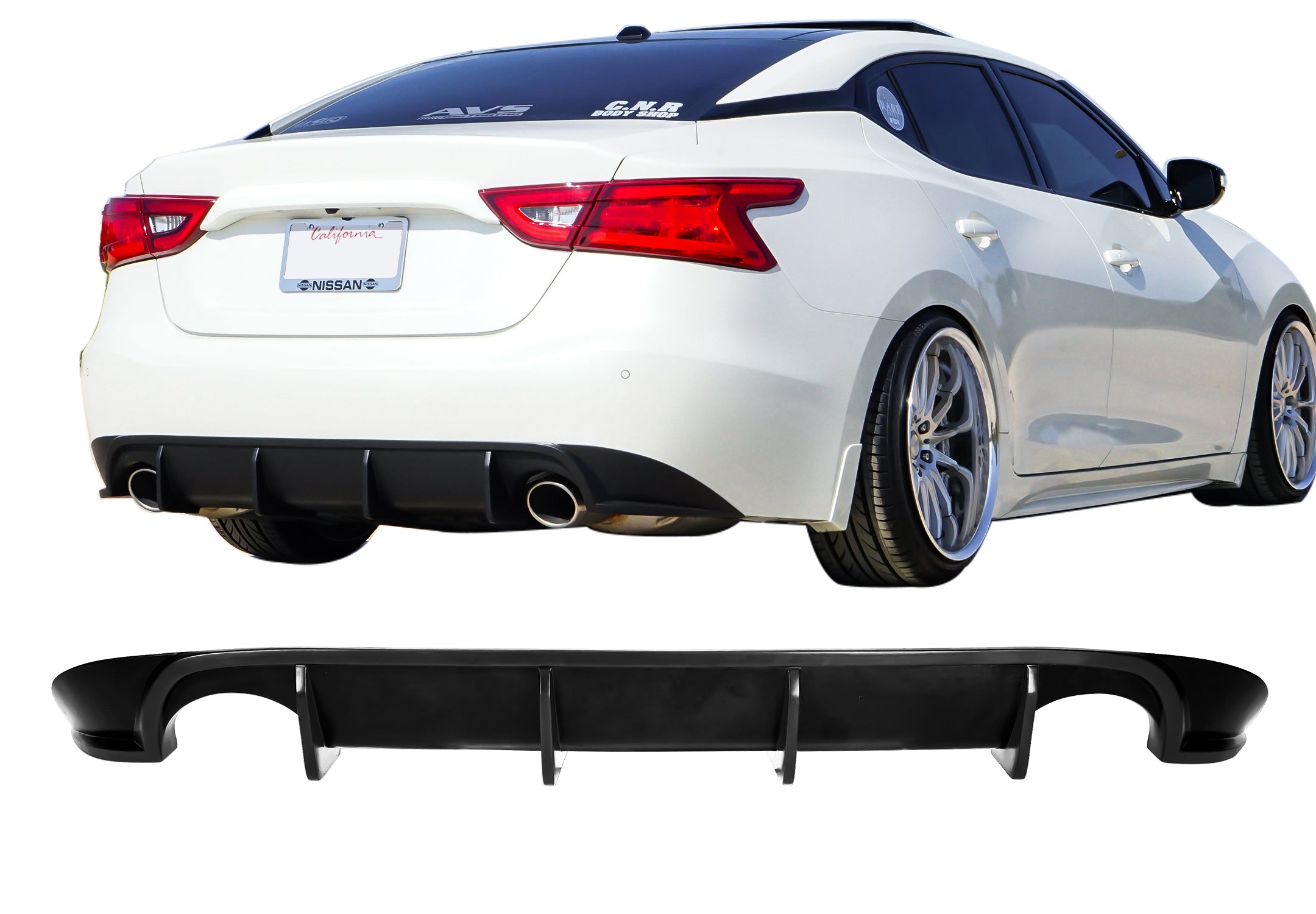 2016-2018 Nissan Maxima STILLEN Rear Diffuser [Matte Black]