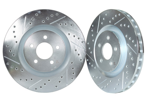 1990-1996 Nissan 300ZX [Z32] Turbo Front Cross Drilled & Slotted 1-Piece Sport Rotors (Set of 2) - NIS3000XS