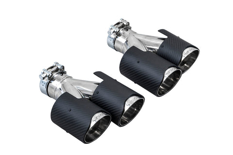 ARK TIP4-CF3.5LH Carbon Fiber Driver Side Slip-On Quad (Dual Exit) Exhaust Tip | 2.50" Inlet | 3.5" Outlet
