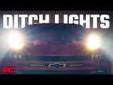 LED Light | Ditch Mount | 2" Black Pair | Amber DRL | Chevy Silverado 1500 | 2019-2022