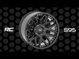 Rough Country 95 Series Wheel | Machined One-Piece | Gloss Black | 20x10 | 6x5.5 | -25mm | 2002-2006