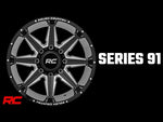 Rough Country 91M Series Wheel | One-Piece | Gloss Black | 20x12 | 6-5.5 | -44mm | 2019-2022