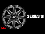 Rough Country 91M Series Wheel | One-Piece | Gloss Black | 20x12 | 6-5.5 | -44mm | 2019-2022