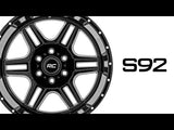 Rough Country 92 Series Wheel | Machined One-Piece | Gloss Black | 20x12 | 6x135 | -44mm | 2019-2022