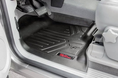 2014-2018 GMC Sierra/ Chevrolet Silverado Floor Mats - 2WD/4WD 1500. 2500HD .3500HD (Crew Cab Models) [Front & Rear] - M-21413