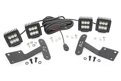 LED Light | Ditch Mount | Dual 2" Black Pairs | Spot | Toyota Tundra | 2014-2021